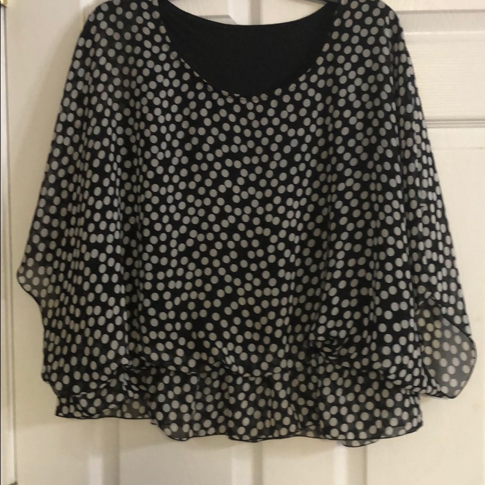 Black and white blouse size large by Cato